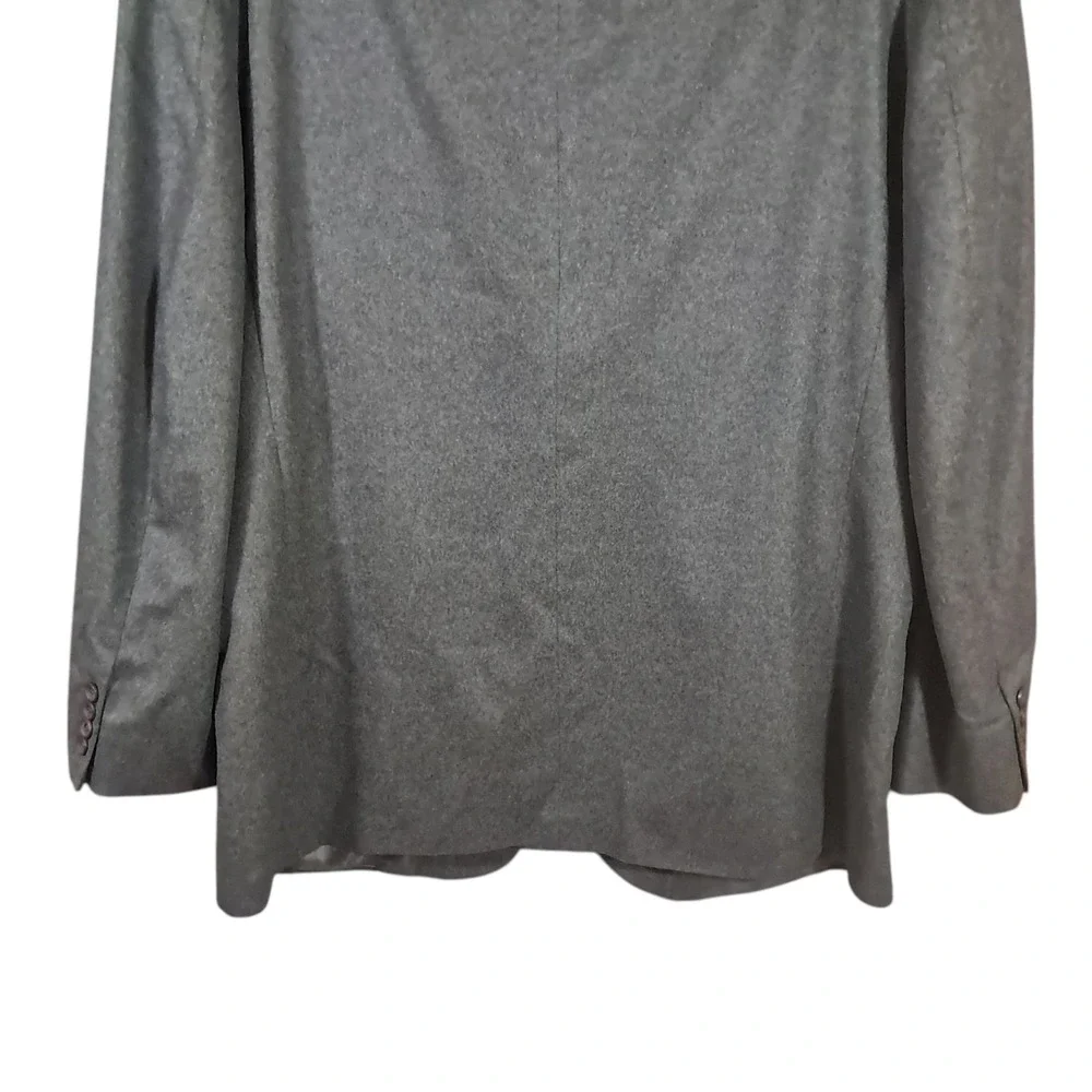 Oscar de la Renta Jacket XL‎ Gray Wool Cashmere Brushed Flannel Blazer Soft 46R